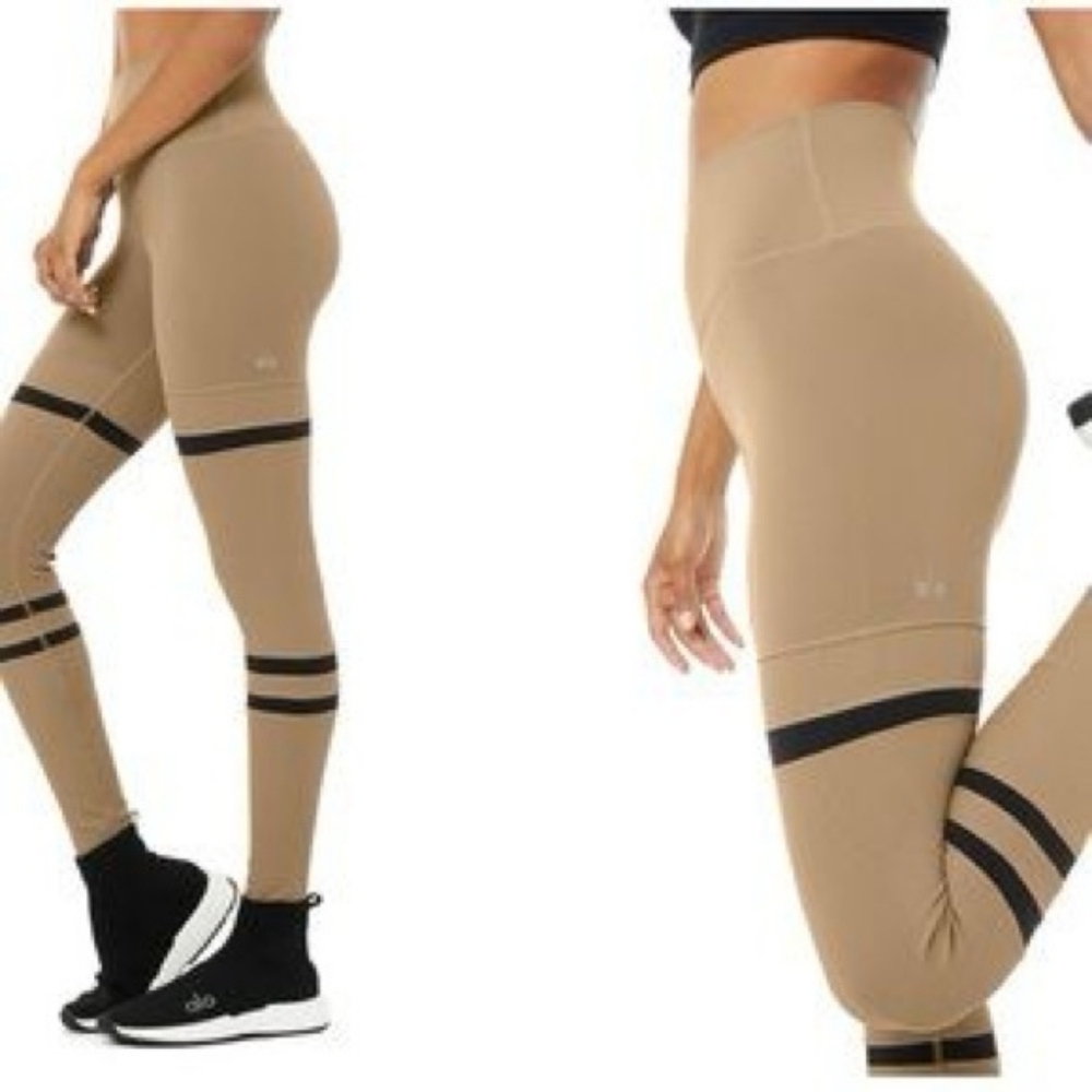 ALO YOGA - High-Waist Legit Legging - Taupe Black Compression XS